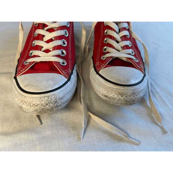 Converse All Star Red/White Low Top Sneakers, Women's 8. Men's Size 6, Skater - Picture 4 of 8
